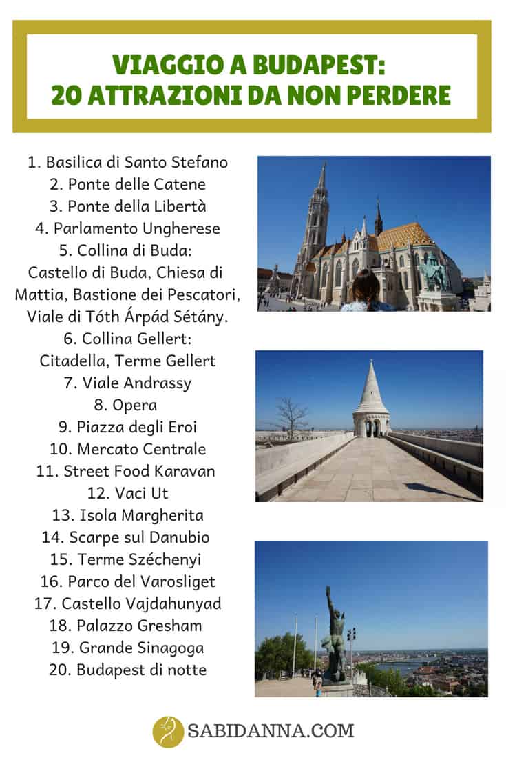 Viaggio a Budapest: 20 attrazioni da non perdere. Dal blog di sabidanna.com