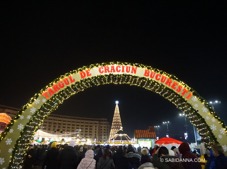 Ingresso dei mercatini di Natale a Bucarest, Dicembre 2019
