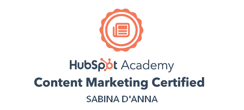 Sabina D'Anna Content Marketing Badge