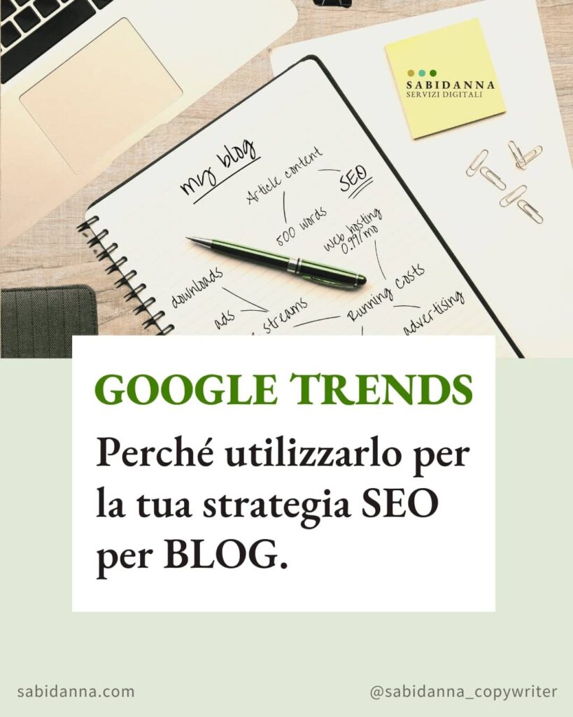 Scrivania con appunti sul perché utilizzare Google Trends per la SEO del tuo blog