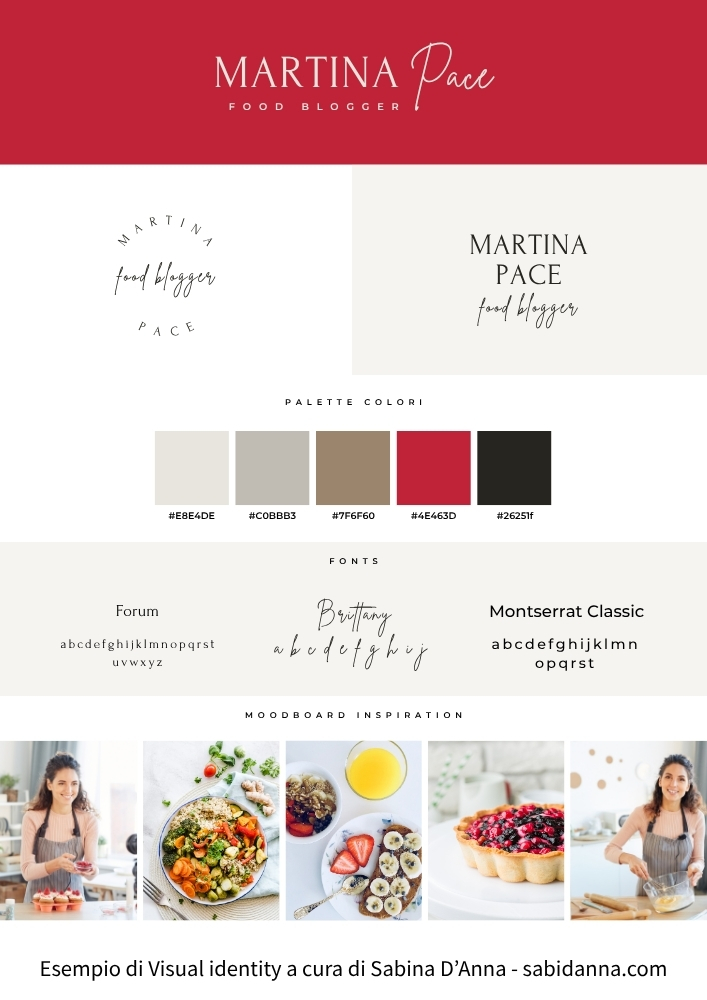 Esempio di visual identity per food blogger, step essenziale per aprire un blog di cucina e guadagnare