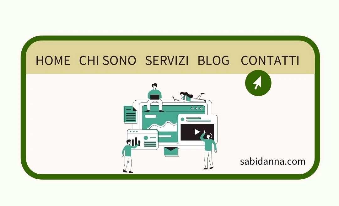 osizione della pagina contatti nel menu principale di un sito web